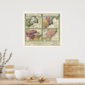 ニューファンドランド・イーストコーストの地図1760 ポスター (キッチン)