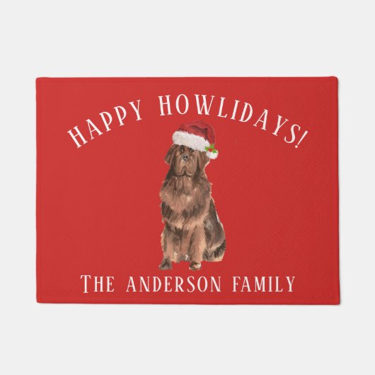 ニューファンドランド・クリスマス ドアマット (正面)