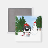 ニューファンドランド・クリスマス マグネット (正面/裏面)