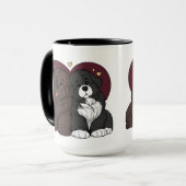 ニューファンドランド・ドッグの仔犬のハグ マグカップ (正面左)