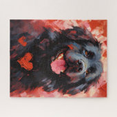 ニューファンドランド・ドッグ・ヴァレンティネスの日 ジグソーパズル (横)