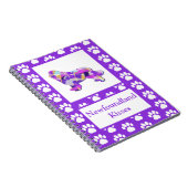 ニューファンドランド・ニューフィードッグシルエットポーパープルPY&B ノートブック (右側)