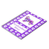 ニューファンドランド・ニューフィードッグシルエットポーパープルPY&B ノートブック (左側)