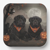 ニューファンドランド・ハロウィン不気味 ペーパープレート (正面)