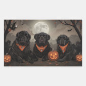 ニューファンドランド ハロウィーン スプーキー 長方形シール (正面)
