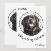 ニューファンドランド　バレンタインデーのカスタマイズカード シーズンカード (正面/裏面)