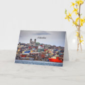 ニューファンドランド、パノラマの街並み カード (黄色い花)