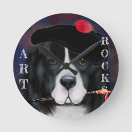 ニューファンドランド 犬 ラウンド壁時計