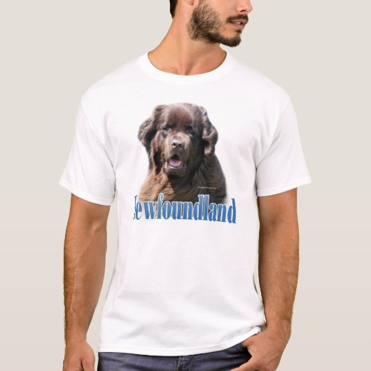 ニューファンドランド（茶色）名 Tシャツ (正面)
