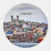 ニューファンドランド、街並み写真 マグネット (正面)