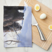 ニューファンドランド、雪のクリスマス キッチンタオル (四つ折り)