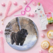 ニューファンドランド、雪のクリスマス ペーパープレート (パーティー)