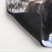 ニューファンドランド、雪のクリスマス マウスパッド (コーナー)