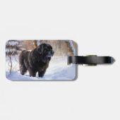 ニューファンドランド、雪のクリスマス ラゲッジタグ (裏面横)