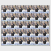 ニューファンドランド、雪のクリスマス ラッピングペーパー (フラット)