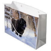 ニューファンドランド、雪のクリスマス ラージペーパーバッグ (裏面アングル)