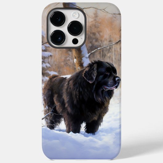 ニューファンドランド 雪を降らせて クリスマス Case-Mate iPhoneケース (裏面)