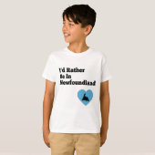 ニューファンドランド(青いハート)にいるほうがいい Tシャツ (正面フル)