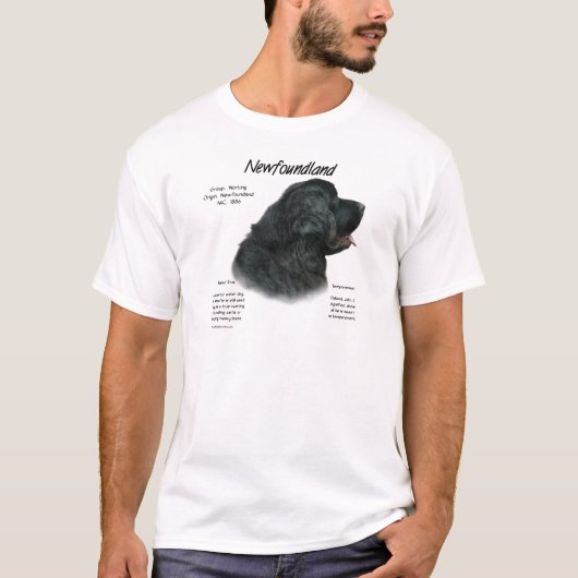 ニューファンドランド（黒）履歴デザイン Tシャツ (正面)