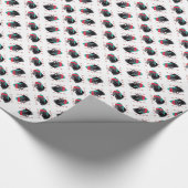 ニューファンドランド(blk)サンタポーズ ラッピングペーパー (角)