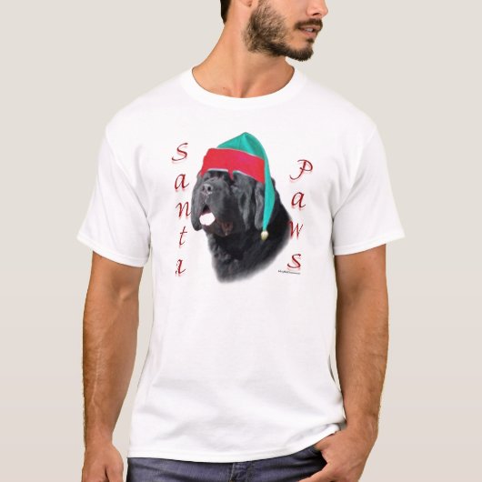 ニューファンドランド(blk)サンタポーズ tシャツ (正面)