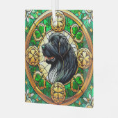 ニューファンドンドドッグケルトオーナメントサンキャッチャー ガラスオーナメント (正面左)