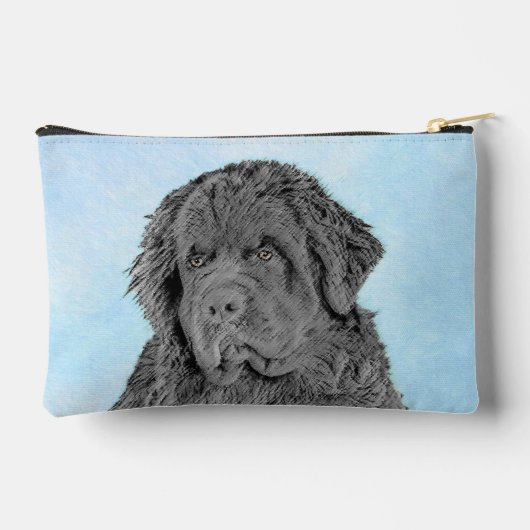 ニューファンド絵を描ランドの黒かわいいオリジナルドッグアート アクセサリーポーチ (裏面)