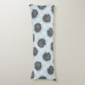 ニューファンド絵を描ランドの黒かわいいオリジナルドッグアート ボディピロー (正面縦)