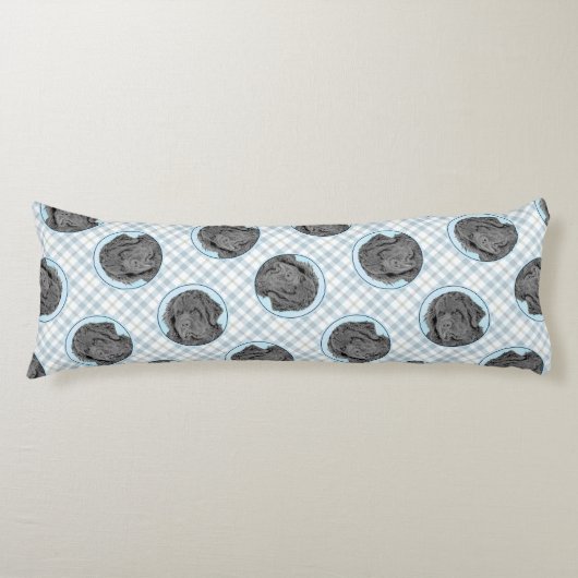 ニューファンド絵を描ランドの黒かわいいオリジナルドッグアート ボディピロー (正面)