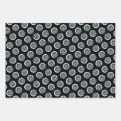 ニューファンド絵を描ランドの黒かわいいオリジナルドッグアート ラッピングペーパーシート (正面3)