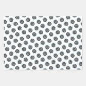 ニューファンド絵を描ランドの黒かわいいオリジナルドッグアート ラッピングペーパーシート (正面2)