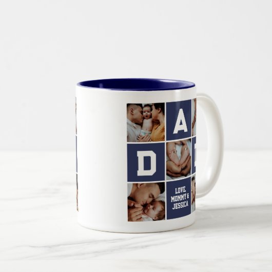 ニューファースト・ファースト・ファーザー・デイパパ写真コラージュ ツートーンマグカップ (正面右)