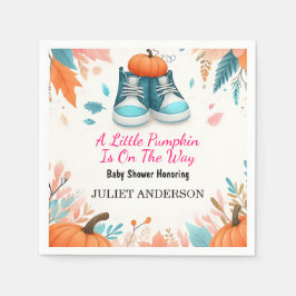 ニューファームピンクブルーボーホガールボーイ秋ベビーシャワー スタンダードカクテルナプキン