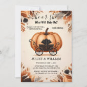 ニューファームピンクブルー秋ガールパンプキンジェンダーリビール 招待状 (正面)