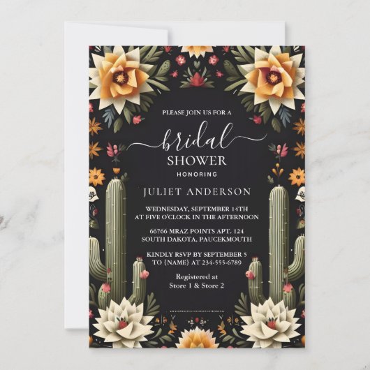 ニューフィエスタサボツトラベルメキシコブライダルシャワー 招待状 (正面)