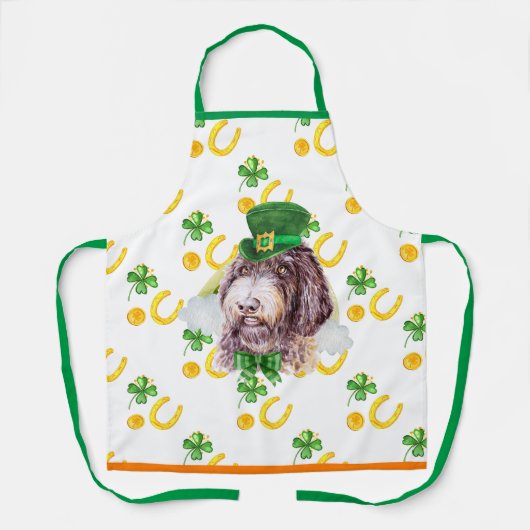 ニューフィプーホリデイホームデコールセントパトリックの日犬 エプロン (正面)