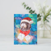 ニューフィプー犬のクリスマス シーズンポストカード (スタンド正面)