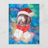 ニューフィプー犬のクリスマス シーズンポストカード (正面)
