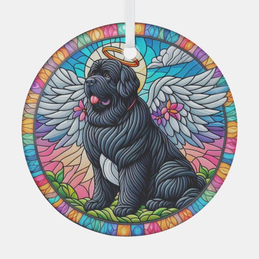 ニューフィーエンジェルカラフルステンドグラススタイルオーナメント ガラスオーナメント (正面)