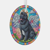 ニューフィーエンジェルカラフルステンドグラススタイルオーナメント ガラスオーナメント (正面右)