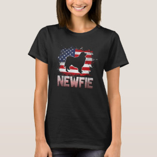 ニューフィードッグUSA国旗ニューファンドランド1 Tシャツ