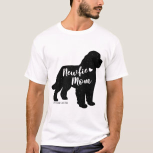 ニューフィーマム、ニューファンドランド犬シルエット Tシャツ
