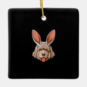 ニューフィー・イースター・バニー・イヤー   newfoundland dog gift セラミックオーナメント