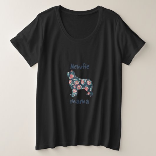 ニューフィー・ママ |ニューファンドランド犬の母親 プラスサイズTシャツ (デザイン正面)