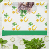 ニューフイプドッグホリデーホームデコールSt patricks day キッチンタオル (折り畳み)