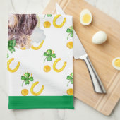 ニューフイプドッグホリデーホームデコールSt patricks day キッチンタオル (四つ折り)