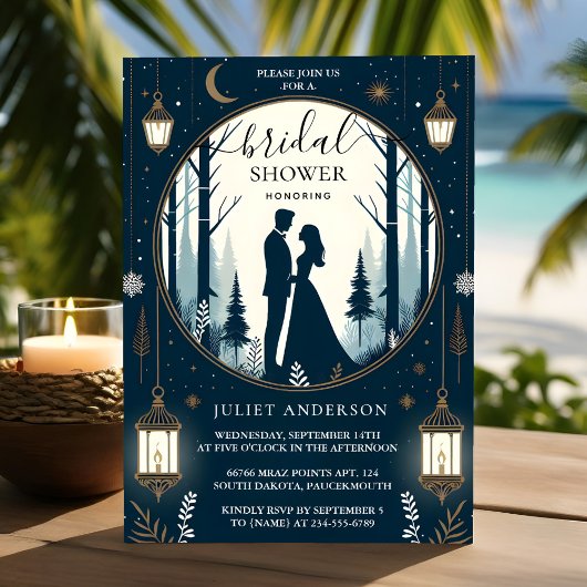 ニューフォレストスターズスノーブライトウィンターブライダルシャワー 招待状