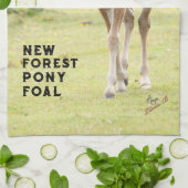 ニューフォレストポニーフォール茶タオル キッチンタオル (折り畳み)