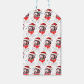 ニューフューポー犬がクリスマススターを育てる ギフトタグ (正面)