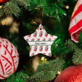 ニューフューポー犬がクリスマススターを育てる セラミックオーナメント